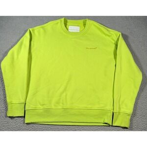 The Arrivals Sweatshirt Mens Medium Lime Green Fleece Lined Pullover Long Sleeve